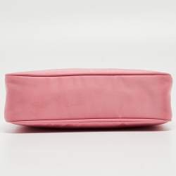 Pre Owned Prada Pink Tessuto Nylon Re-Edition 2000 Baguette Bag