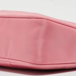 Pre Owned Prada Pink Tessuto Nylon Re-Edition 2000 Baguette Bag