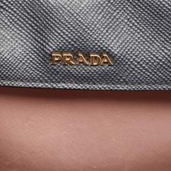 Pre Owned Prada Black Saffiano Cuir Leather Large Double Handle Tote