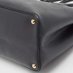 Pre Owned Prada Black Saffiano Cuir Leather Large Double Handle Tote