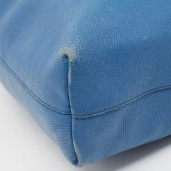 Pre Owned Prada Blue Vitello Daino Leather Tote