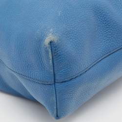 Pre Owned Prada Blue Vitello Daino Leather Tote