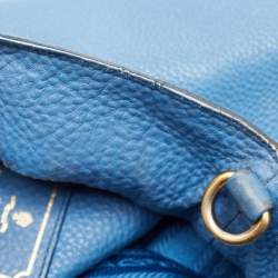 Pre Owned Prada Blue Vitello Daino Leather Tote