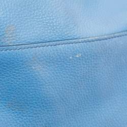 Pre Owned Prada Blue Vitello Daino Leather Tote