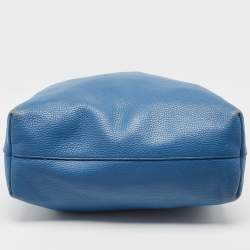 Pre Owned Prada Blue Vitello Daino Leather Tote