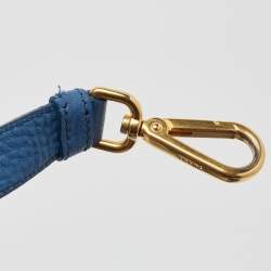 Pre Owned Prada Blue Vitello Daino Leather Tote