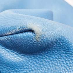 Pre Owned Prada Blue Vitello Daino Leather Tote