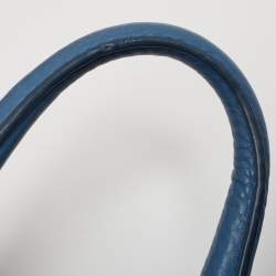 Pre Owned Prada Blue Vitello Daino Leather Tote