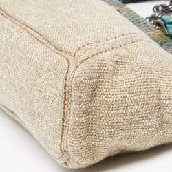 Prada Multicolor Python and Fabric Lino Twist Frame Bag