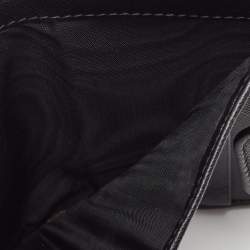 Pre Owned Prada Black Saffiano Metal Leather Logo Compact Wallet