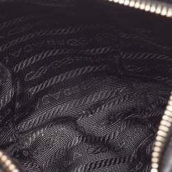 Pre Owned Prada Black Pleated Leather Wristlet Clutch