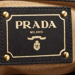 Prada Black Vitello Daino Leather Shopper Tote