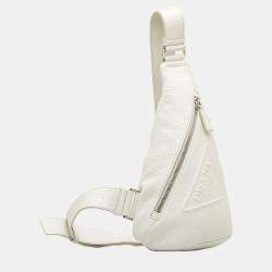 Pre Owned Prada White Vitello Daino Sling Bag