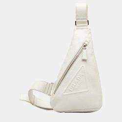 Pre Owned Prada White Vitello Daino Sling Bag