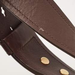 Pre Owned Prada Mustard Yellow/Choco Brown Leather Pionniere Saddle Bag