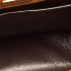 Pre Owned Prada Mustard Yellow/Choco Brown Leather Pionniere Saddle Bag