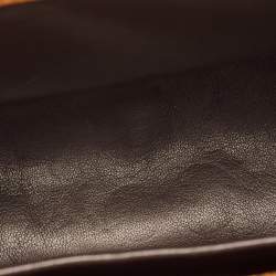 Pre Owned Prada Mustard Yellow/Choco Brown Leather Pionniere Saddle Bag