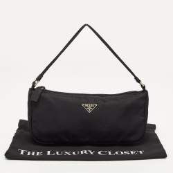 Pre Owned Prada Black Tessuto Sport Pochette