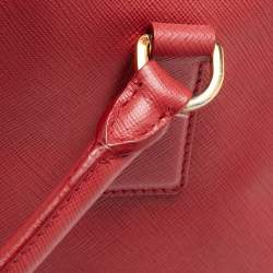 Pre Owned Prada Red Saffiano Lux Leather Large Gardener's Tote