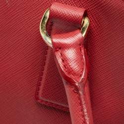 Pre Owned Prada Red Saffiano Lux Leather Large Gardener's Tote