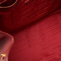 Pre Owned Prada Red Saffiano Lux Leather Large Gardener's Tote