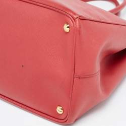 Pre Owned Prada Red Saffiano Lux Leather Large Gardener's Tote