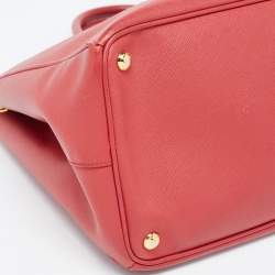 Pre Owned Prada Red Saffiano Lux Leather Large Gardener's Tote