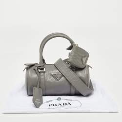 Pre Owned Prada Grey Leather Crossbody Bag