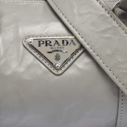 Pre Owned Prada Grey Leather Crossbody Bag