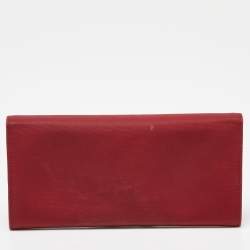 Prada Red Nylon Flap Continental Wallet