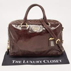 مملوكة مسبقًا Prada Dark Brown Leather East/West Bag