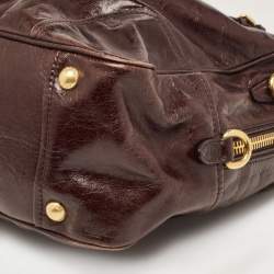 مملوكة مسبقًا Prada Dark Brown Leather East/West Bag