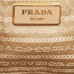 Pre Owned Prada Brown Saffiano Leather Large Double Zip Tote