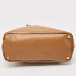 Pre Owned Prada Brown Saffiano Leather Large Double Zip Tote