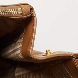 Pre Owned Prada Brown Saffiano Leather Large Double Zip Tote