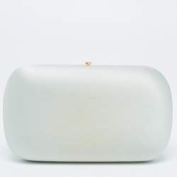 Pre Owned Prada Mint Green Satin Box Clutch