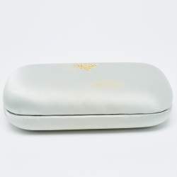 Pre Owned Prada Mint Green Satin Box Clutch