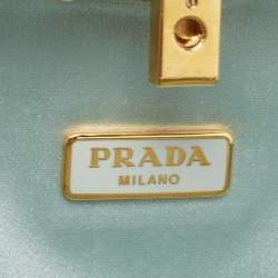 Pre Owned Prada Mint Green Satin Box Clutch