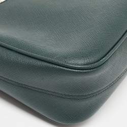 Pre Owned Prada Green Saffiano Lux Leather Re-Edition 2005 Baguette Bag