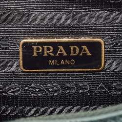 Pre Owned Prada Green Saffiano Lux Leather Re-Edition 2005 Baguette Bag