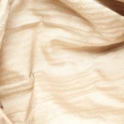 Pre Owned Prada Beige/Brown Nylon and Python Flap Tote