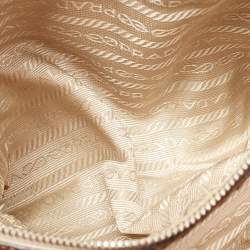 Pre Owned Prada Beige/Brown Nylon and Python Flap Tote
