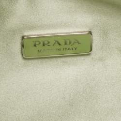 Pre Owned Prada Mint Green Satin Mini Crystal Studded Re-Edition 2000 Shoulder Bag