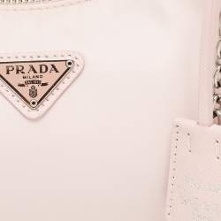 Prada Light Pink Nylon and Leather Re-Edition 2005 Baguette Bag