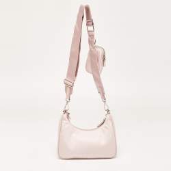 Prada Light Pink Nylon and Leather Re-Edition 2005 Baguette Bag