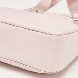 Prada Light Pink Nylon and Leather Re-Edition 2005 Baguette Bag