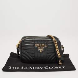 Prada Black Diagramme Leather Camera Bag
