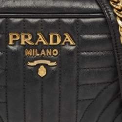 Prada Black Diagramme Leather Camera Bag