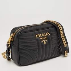 Prada Black Diagramme Leather Camera Bag