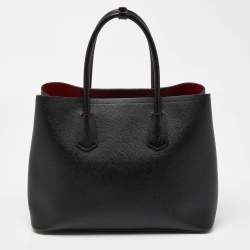 Pre Owned Prada Black Saffiano Cuir Leather Large Double Handle Tote